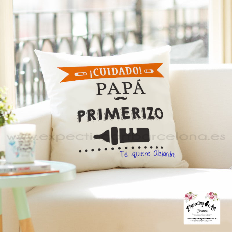 Cojín Personalizado "Papá Primerizo" – Un Recuerdo Inolvidable