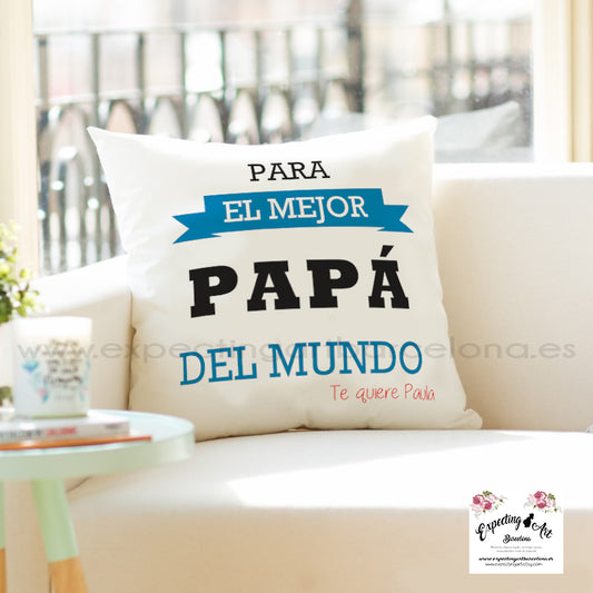 Cojín Personalizado para el Día del Padre – Para el Mejor Papá del Mundo